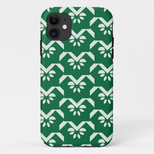 Grüner Blumenzickzack Case-Mate iPhone Hülle (Rückseite)