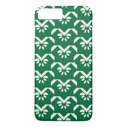 Grüner Blumenzickzack Case-Mate iPhone Hülle (Rückseite)