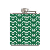 Grüner Blumenzickzack Flachmann (Rückseite)