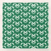 Grüner Blumenzickzack Glasuntersetzer (Vorderseite)