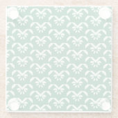 Grüner Blumenzickzack Glasuntersetzer (Rückseite)