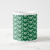 Grüner Blumenzickzack Jumbo-Tasse (Vorderseite)
