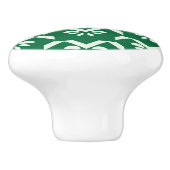 Grüner Blumenzickzack Keramikknauf (Seitenansicht)
