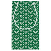 Grüner Blumenzickzack Kleine Geschenktüte (Rückseite)