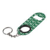 Grüner Blumenzickzack Mini Flaschenöffner (Vorderseite Schrägansicht)