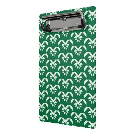 Grüner Blumenzickzack Mini Klemmbrett (Gewinkelt2)