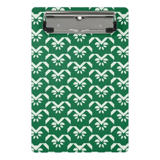 Grüner Blumenzickzack Mini Klemmbrett (Vorderseite)