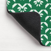 Grüner Blumenzickzack Mousepad (Ecke)