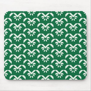 Grüner Blumenzickzack Mousepad