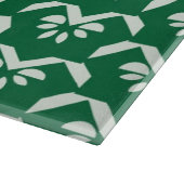 Grüner Blumenzickzack Schneidebrett (Ecke)