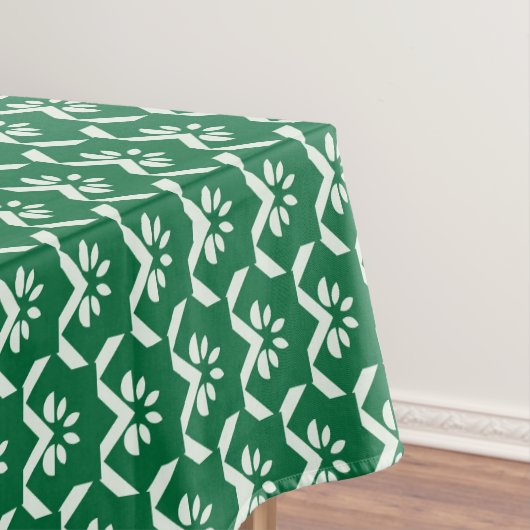 Grüner Blumenzickzack Tischdecke (Beispiel)