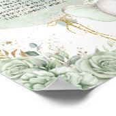 Grüner BlütenElefant Wie groß ist Mama's Bauch Poster (Ecke)