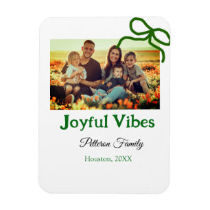 Grüner Bogen fröhlich Vibes fügt Familienname Foto Magnet