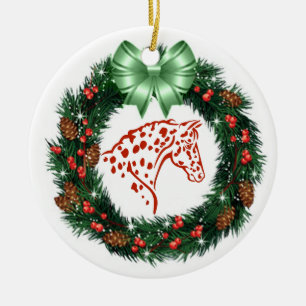 GRÜNER BOGEN-ROTAPPALOOSA KERAMIK ORNAMENT