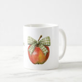 Grüner Bogen Rote Äpfel Pro Tag Kaffeetasse (VorderseiteRechts)