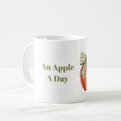 Grüner Bogen Rote Äpfel Pro Tag Kaffeetasse (Vorderseite Links)