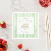 Grüner Bogen Tee Baby Is Brewing Baby Shower Serviette (Beispiel)