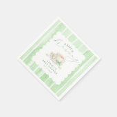 Grüner Bogen Tee Baby Is Brewing Baby Shower Serviette (Ecke)