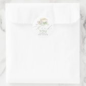 Grüner Bogen Tee Baby Shower Danke Runder Aufkleber (Tasche)