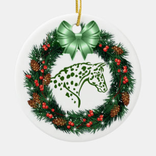 GRÜNER BOGENroter U. GRÜNER APPALOOSA Keramikornament