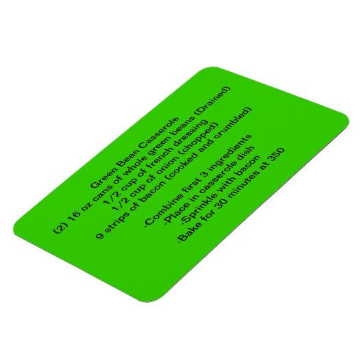 Grüner Bohnenmagnet Magnet (Linke Seite)