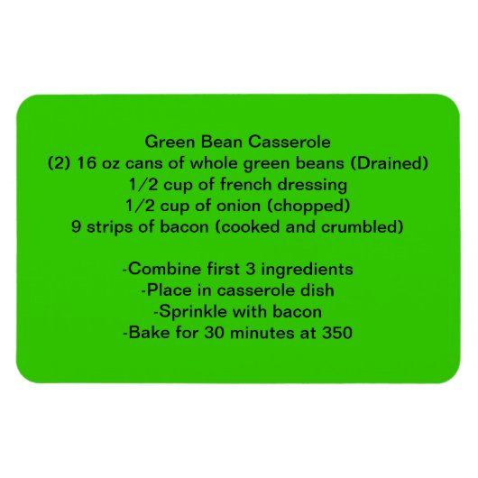 Grüner Bohnenmagnet Magnet (Horizontal)