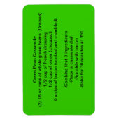 Grüner Bohnenmagnet Magnet (Vertikal)