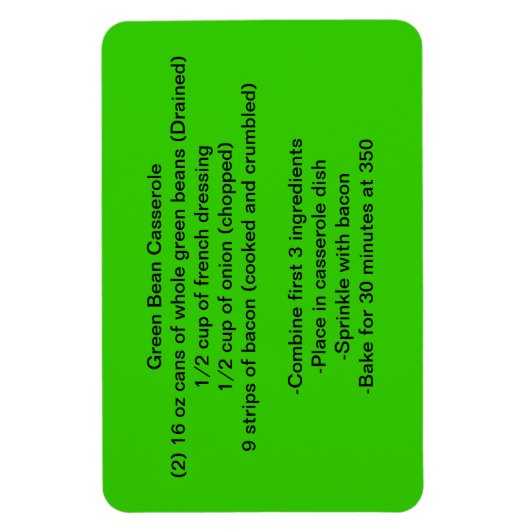 Grüner Bohnenmagnet Magnet (Vertikal)