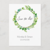 grüner boho Blätterkranz, schlicht, modern Postkarte (Vorderseite)