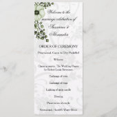 Grüner Boho-Blumenkranz-Hochzeit Programm (Vorderseite)