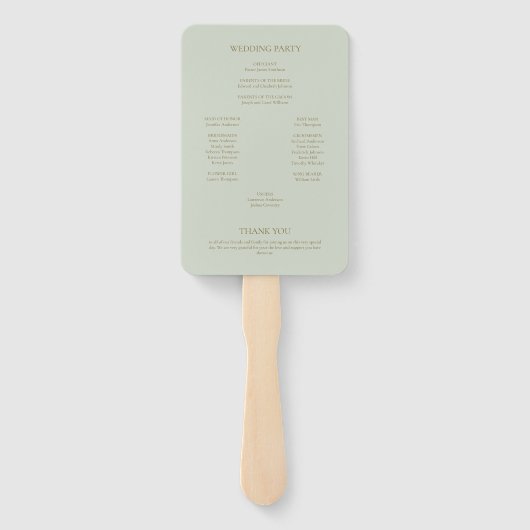 Grüner Boho-Draped-Beaded-Hochzeit Fächer (Rückseite)