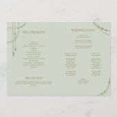 Grüner Boho-Draped-Beaded-Hochzeit Programm (Rückseite)