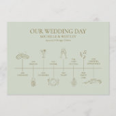 Grüner Boho-Draped-Beaded-Hochzeit Programm (Vorderseite)