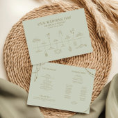 Grüner Boho-Draped-Beaded-Hochzeit Programm