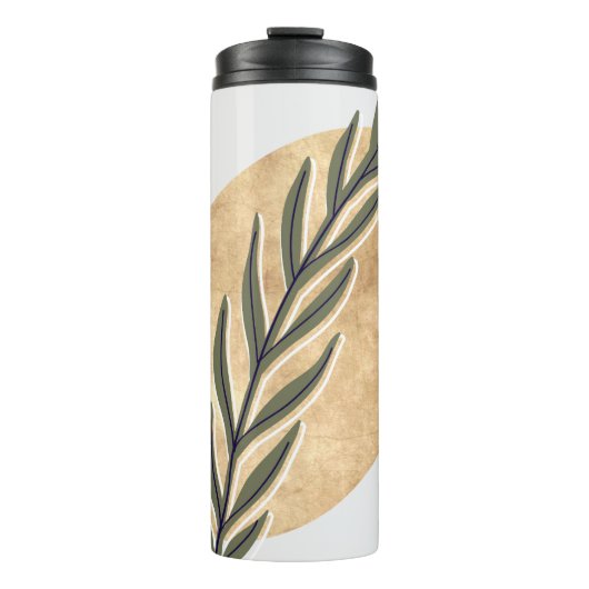 Grüner Boho-Stiel Thermosbecher (Vorderseite)
