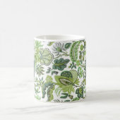 Grüner Boho Vintage Blumenmonogramm Kaffeetasse (Mittel)