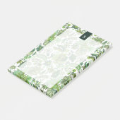 Grüner Boho Vintage Blumenmonogramm Post-it Klebezettel (angewinkelt)