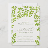 Grüner Botanischer 60. Geburtstag Einladung (Vorderseite)