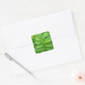 Grüner Botanischer Blätter Quadratischer Aufkleber (Umschlag)
