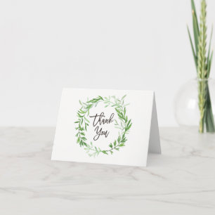 Grüner botanischer Blätterkranz Hochzeit Danke