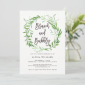 Grüner botanischer BlätterWreathBrunch und Einladung (Stehend Vorderseite)