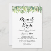 Grüner Botanischer Brunch mit Brautdusche Einladung (Vorderseite)