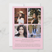 Grüner botanischer Elegant Rosa Abschluss Einladung (Rückseite)