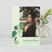 Grüner Botanischer Eleganter Abschluss Ankündigung (Stehend Vorderseite)