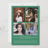 Grüner Botanischer Eleganter Abschluss Ankündigung (Rückseite)