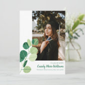 Grüner Botanischer Eleganter Abschluss Ankündigung (Stehend Vorderseite)