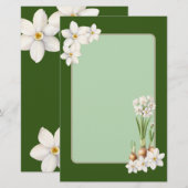 Grüner Botanischer Frühling Briefpapier (Vorne/Hinten)