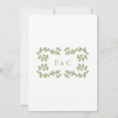 Grüner botanischer Garten Hochzeit Einladung (Rückseite)