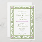 Grüner botanischer Garten Hochzeit Einladung (Vorne/Hinten)