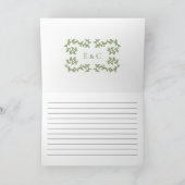 Grüner Botanischer Garten mit Blumen geklappt Dank Dankeskarte (Innenseite)